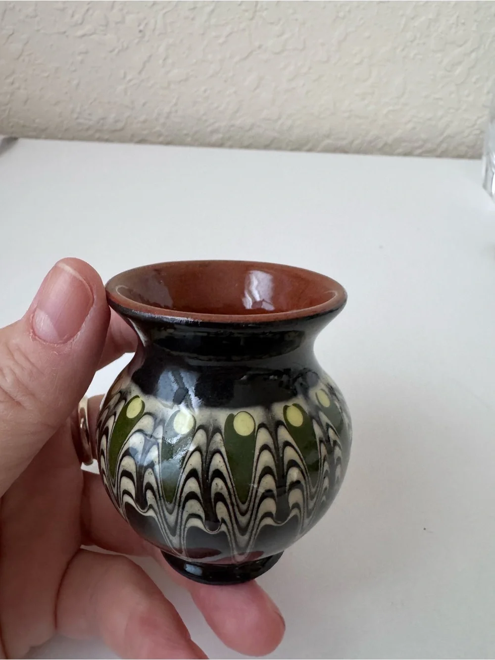 Bulgarian Troyan pottery collectibles miniature vase 🦋
